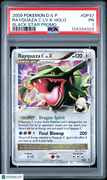 2009 Pokemon Diamond & Pearl Black Star Promo Rayquaza C LV. X Holo Black Star Promo PSA 1 #DP47