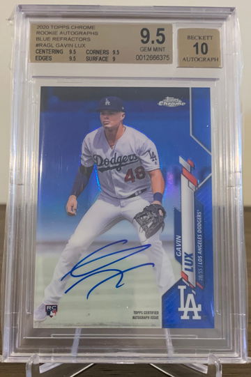 GAVIN LUX 2020 Topps Chrome Blue Refractor Auto /150 BGS 9.5 GEM MINT