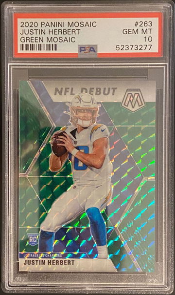 2020 Panini Green Mosaic Justin Herbert PSA 10