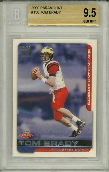 TOM BRADY 2000 Pacific Paramount Rookie Card RC #138 BGS 9.5 Gem Mint TRUE GEM