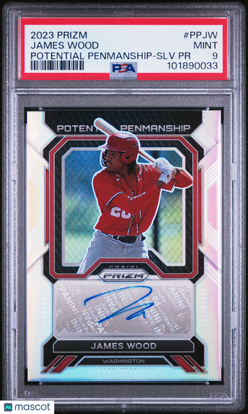 2023 Panini Prizm Potential Penmanship James Wood #PPJW SLV PSA 9