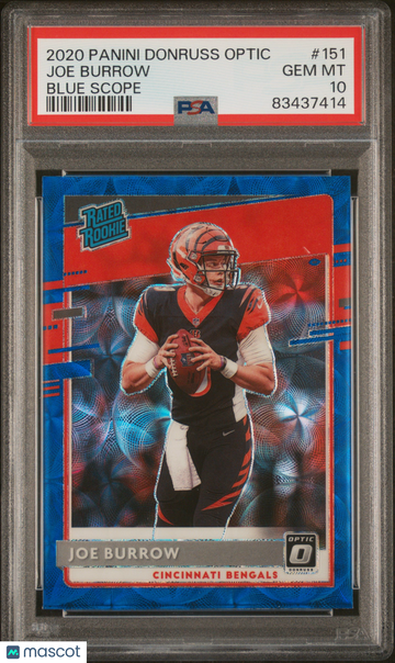 2020 Panini Donruss Optic Joe Burrow Blue Scope PSA 10