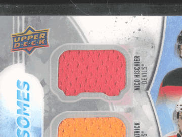2018 Upper Deck Ice Frozen Foursomes Alex DeBrincat Pierre-Luc Dubois Nolan Patrick Nico Hischier #F4-RC2 Jersey Patch
