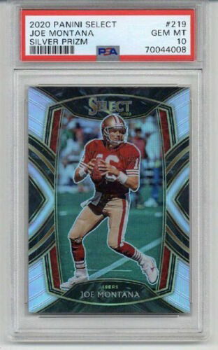 2020 PANINI SELECT SILVER PRIZM #219 JOE MONTANA CARD 49ERS PSA 10 LOW POP