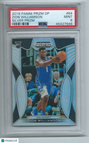2019 Panini Prizm Draft Picks Zion Williamson #64 Silver PSA 9