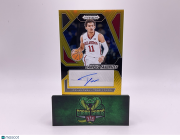 2024 Panini Prizm Prizm Draft Picks Basketball Trae Young #CFS-TRY Gold /10 Campus Favorites Auto