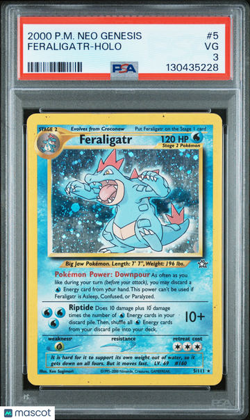2000 Pokemon Neo Genesis Feraligatr Holo PSA 3 #5