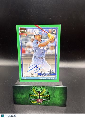 2026 Topps 1991 Topps Baseball Autograph Card Jac Caglianone #91A-CAG Green /99 RC