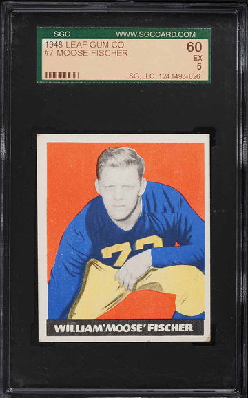 1948 Leaf Football Moose Fischer #7 SGC 5