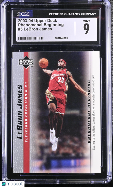 2023 2003-04 Upper Deck LeBron James #5 Phenomenal Beginning CGC 9