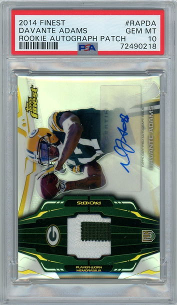 2104 Topps Finest Davante Adams Rookie Autographs Patch PSA 10..