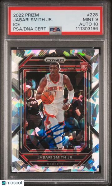 2022 Panini Prizm Jabari Smith JR. #228 Ice PSA 9 Auto 10
