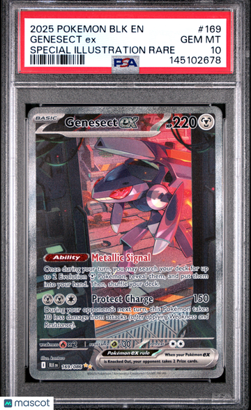 2025 Pokemon BLK EN-Black Bolt Genesect EX #169 PSA 10