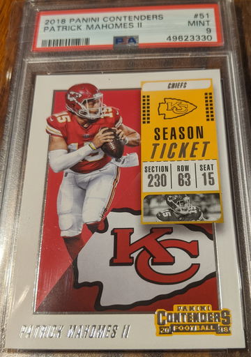 2018 Patrick Mahomes Contenders PSA MINT