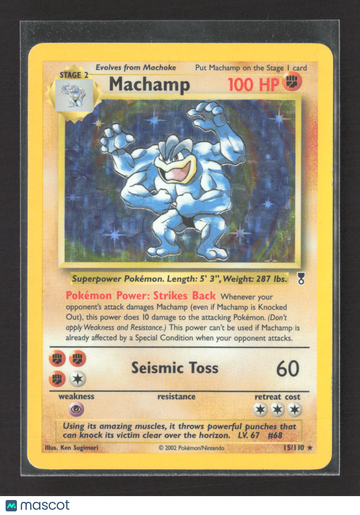 2002 Legendary Collection Machamp Holo Rare #15/110