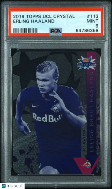 2019 Topps UEFA Champions League Crystal Erling Haaland #113 PSA 9