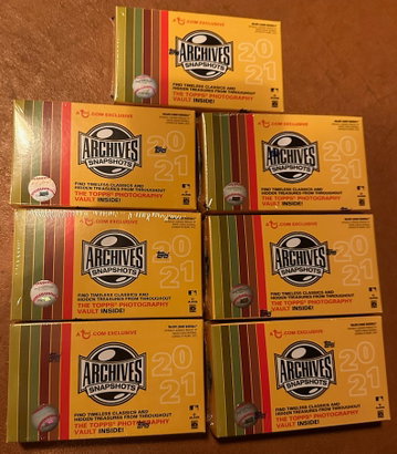 2021 Topps Archives Snapshots Hobby Boxes - Lot of 7 Factory Sealed Boxes