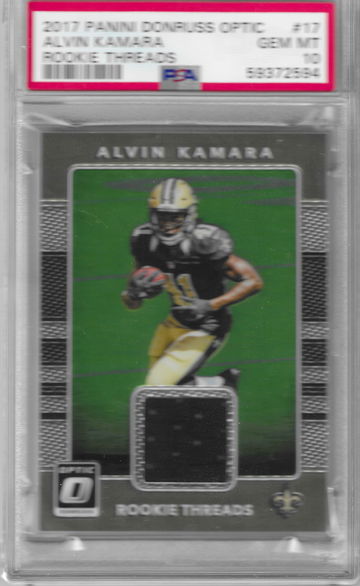 2017 Optic Alvin Kamara Rookie Threads PSA 10