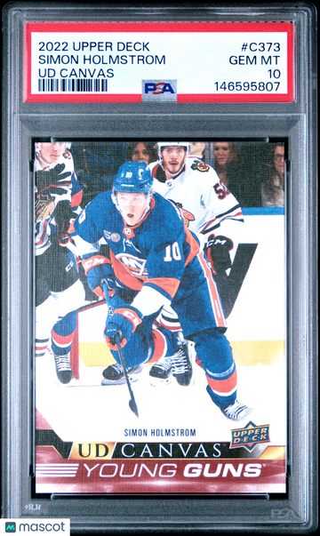 2022-23 Upper Deck UD Canvas Simon Holmstrom #C373 Young Guns Rookie PSA 10