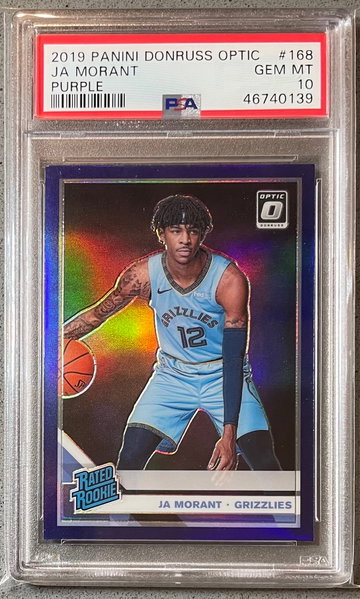 2019-20 Donruss Optic JA Morant Purple Holo PSA 10