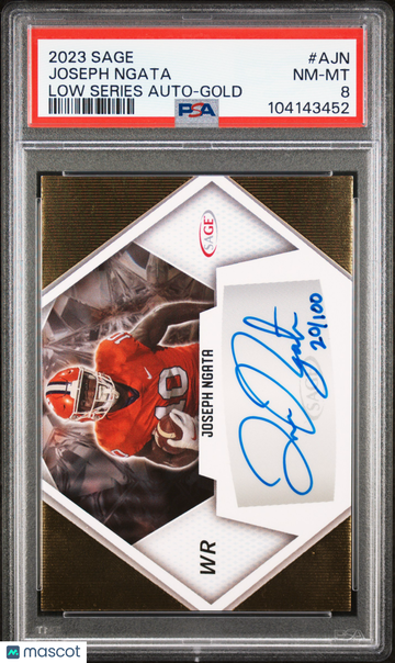 2023 Sage Low Series Autographs Joseph Ngata #AJN Gold /100 PSA 8