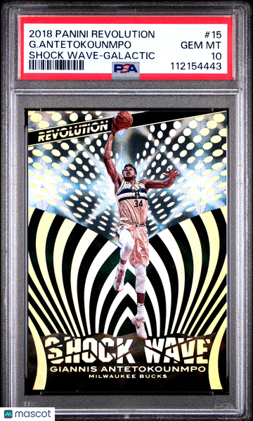 2018 Panini Revolution Shock Wave G. Antetokounmpo #15 Galactic PSA 10