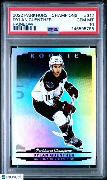 2022-23 Parkhurst Champions Dylan Guenther #312 Rainbow Rookie PSA 10