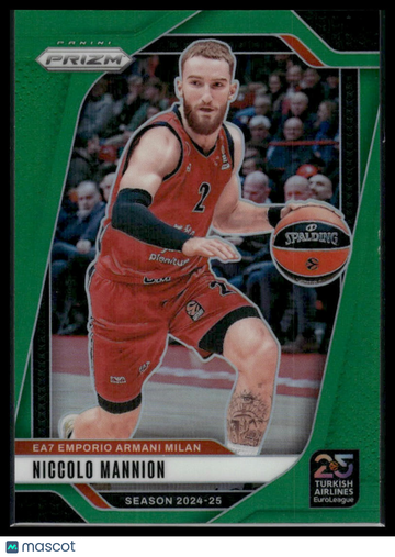 2024-25 Panini Prizm Euroleague Niccolo Mannion #2 Green Prizm