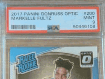 Graded 2017 Panini Donruss Optic Markelle Fultz Philadelphia 76ers #200 Rookie Basketball Trading Card PSA 9