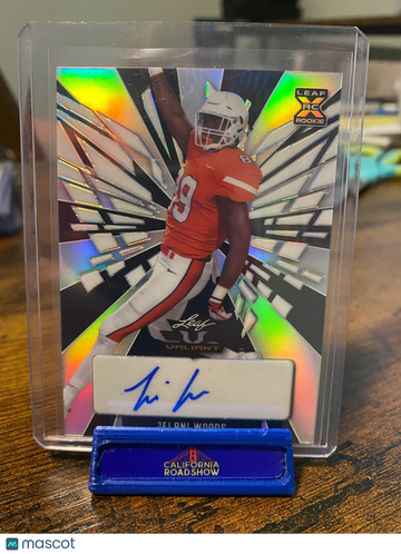 2022 Leaf Valiant Jelani Woods #BA-JW2 Silver Rookie Leaf