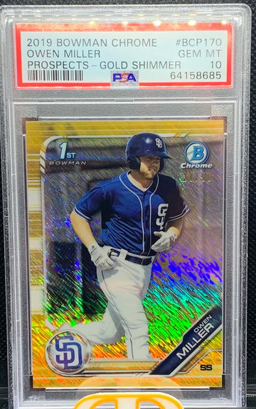 Owen Miller Bowman Chrome Gold Shimmer /50 Rookie PSA 10 