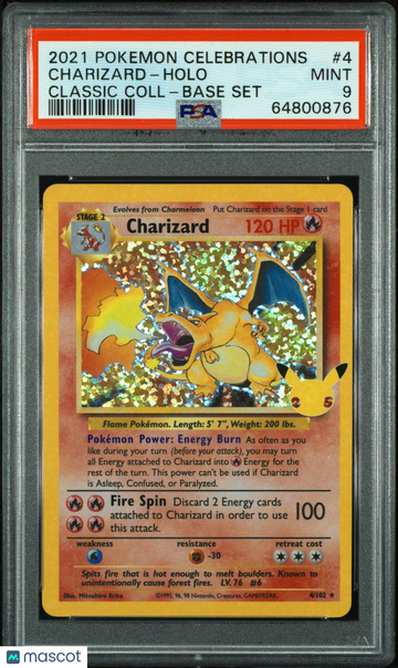 Charizard #4 2021 Pokemon Celebrations Classic Collection PSA 9
