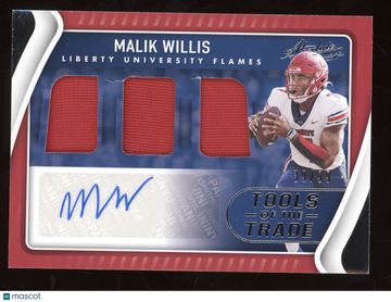 2022 Panini Chronicles Absolute Draft Picks Malik Willis #TTT-MWI Patch Autograph Tools of the Trade