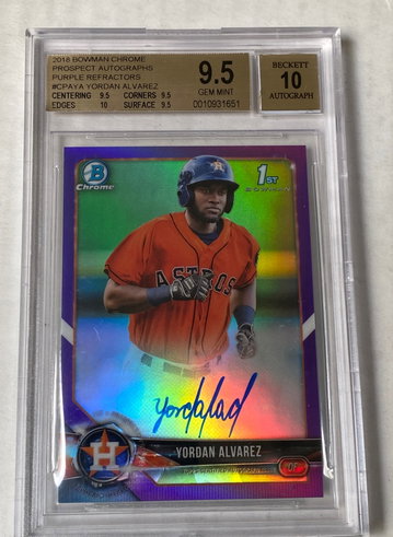 2018 Bowman Chrome Yordan Alvarez Purple Refractor /250