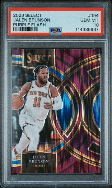 2023 Panini Select Purple Flash Jalen Brunson #194 /175 PSA 10