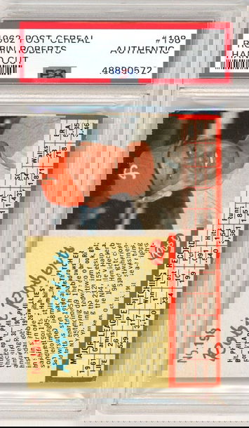 1962 Post Cereal Robin Roberts Hand Cut #198 PSA Authentic P1344