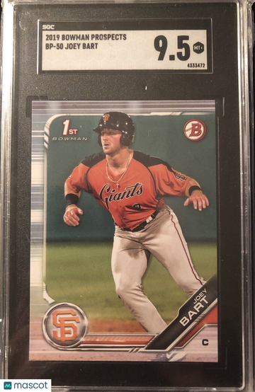 JOEY BART 2019 1st Bowman Prospects #BP-50 SGC 9.5 Mint + San Francisco Giants