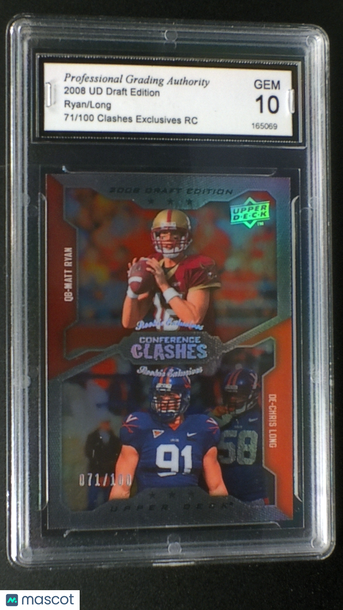 2008 Upper Deck Draft Edition Conference Clashes Matt Ryan Chris Long #248 Exclusives Parallel/Variety Insert RC PGA 10
