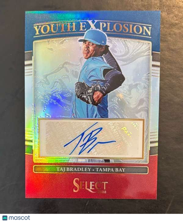 2022 Panini Select Taj Bradley #YES-TB Youth Explosion Signatures Tri-Color SN AU