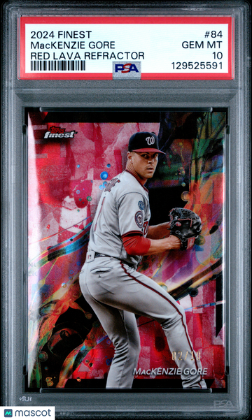 2024 Topps Finest Mackenzie Gore #84 Red Lava Refractor /10 PSA 10