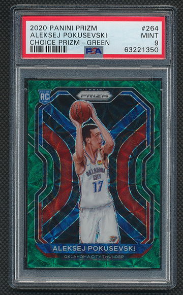 2020 Prizm Aleksej Pokusevski Choice Green /8 PSA 9