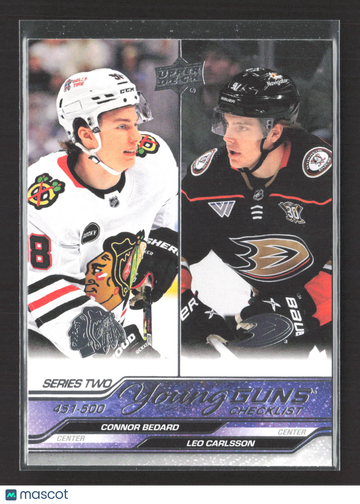 2024 Upper Deck Series 2 Young Guns Leo Carlsson Connor Bedard #500 Checklist