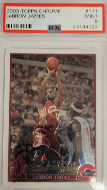 2003 Topps Chrome LeBron James PSA 9