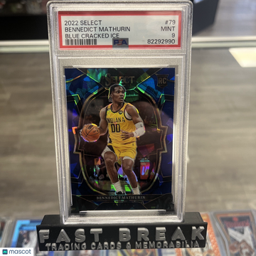 2022 Panini Select Bennedict Mathurin #79 Blue Cracked Ice Parallel/Variety Rookie PSA 9
