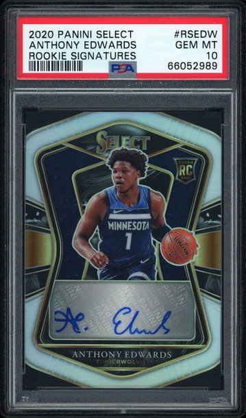 Anthony Edwards 2020-21 Select Rookie Signatures Auto Silver Prizm /249 PSA 10
