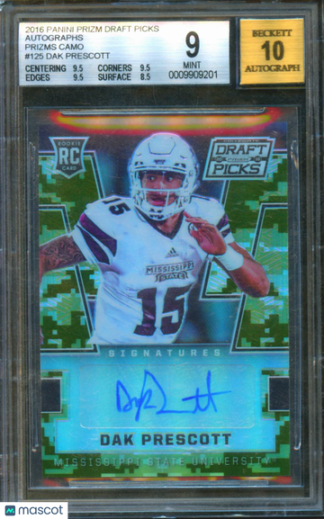 Dak Prescott 2016 Panini Prizm BGS 9 Auto 10