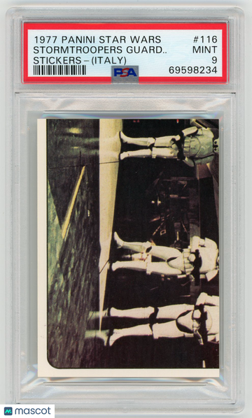 1977 Panini Stickers Star Wars (Italy) Stormtroopers Guard.. . #116 PSA 9