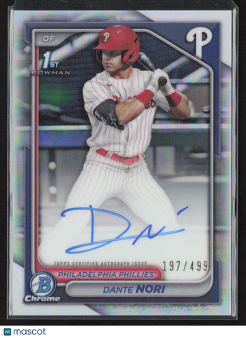 2024 Bowman Chrome Dante Nori #CPA-DN Refractor /499 1st Bowman