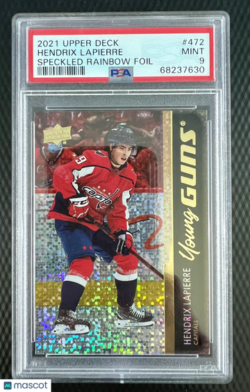2021-2022 Upper Deck Hendrix Lapierre #472 Speckled Rainbow Foil Exchange/Redemption Parallel/Variety Rookie Chase Exclu