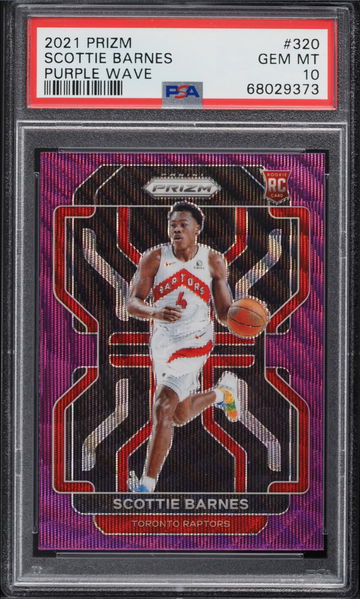 SCOTTIE BARNES 2021 Panini Prizm Purple Wave #320 PSA 10